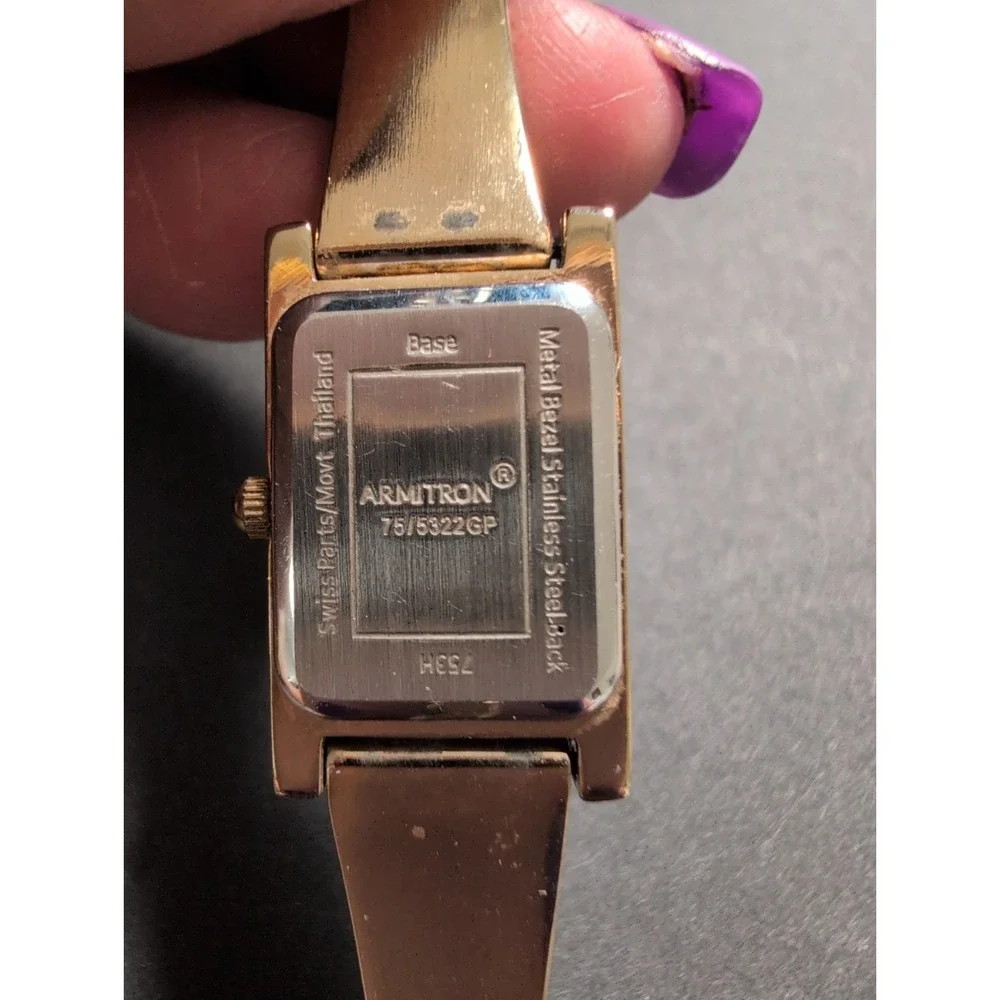 ARMITRON 75/5322GP Diamond Quartz Analog Women's Watch New Battery
